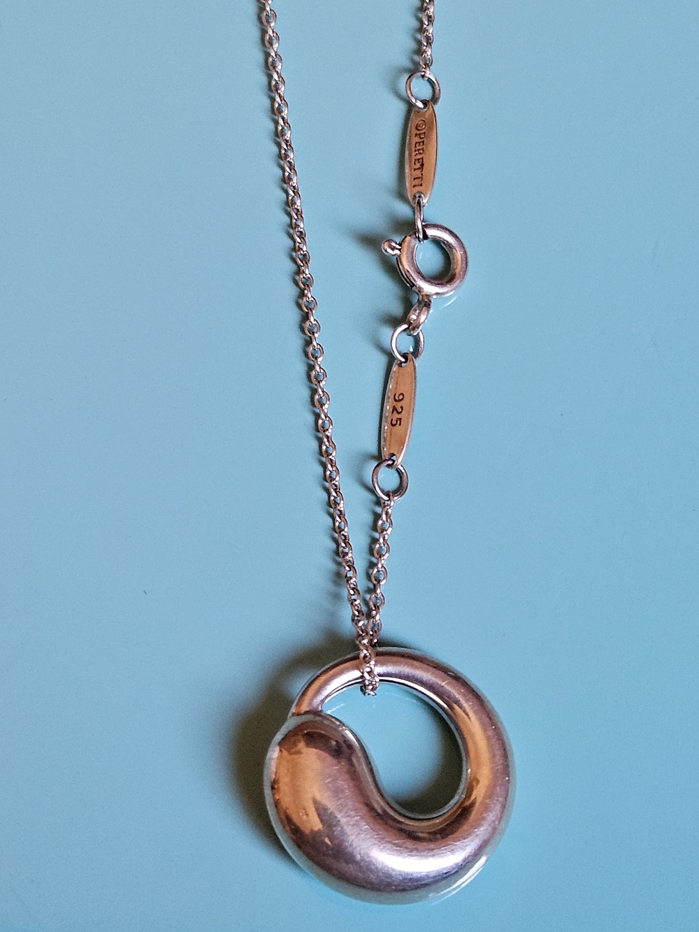 Tiffany & Co Sterling Silver 925 Eternal Circle  Necklace By Paloma Picasso